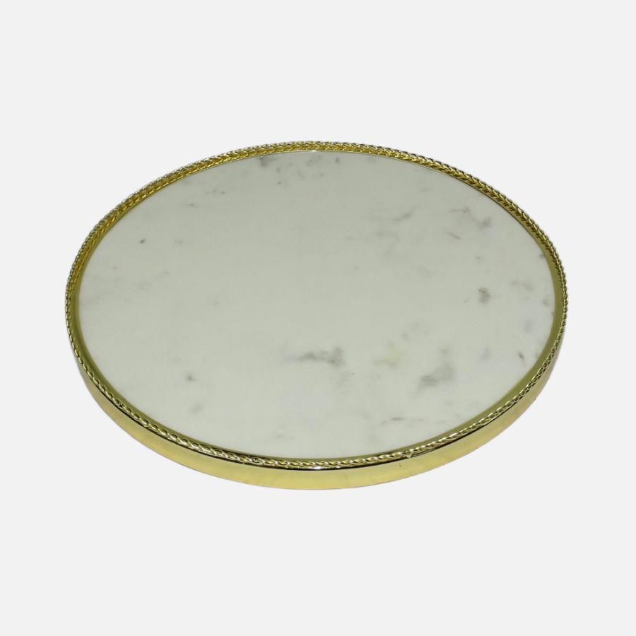 Round Tray with Marble Base