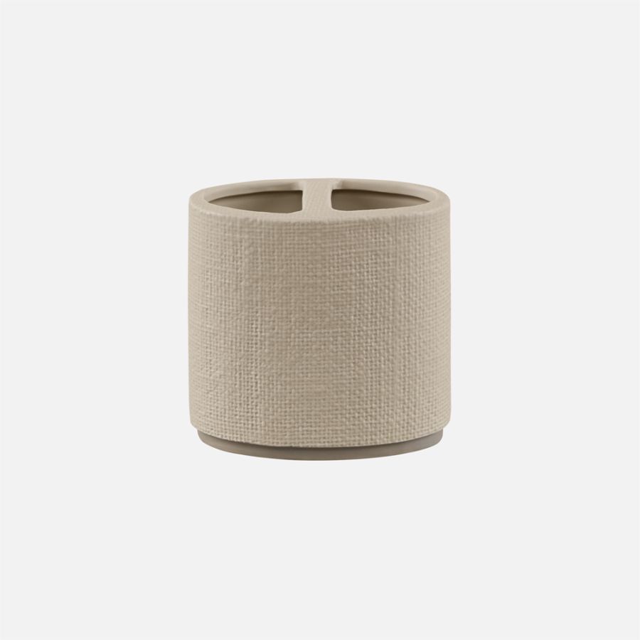 Cedar & Rose Linen Ceramic Toothbrush Holder