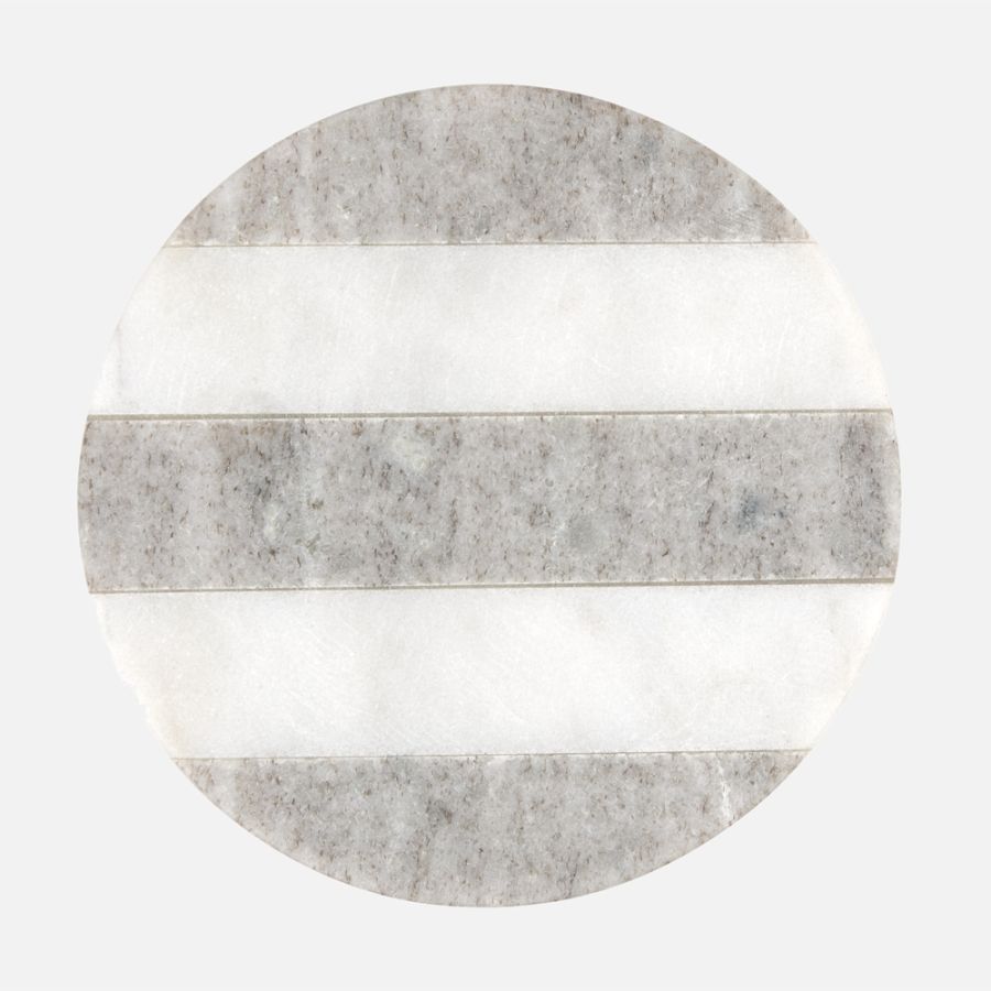 Maxwell & Williams Round Marble Coaster, 10cm - Beige & White 