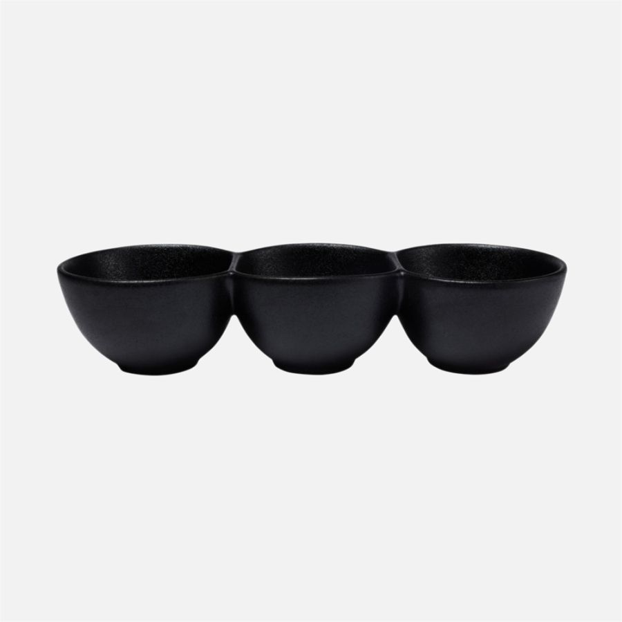 Maxwell & Williams Caviar Black 3-Section Serving Bowl