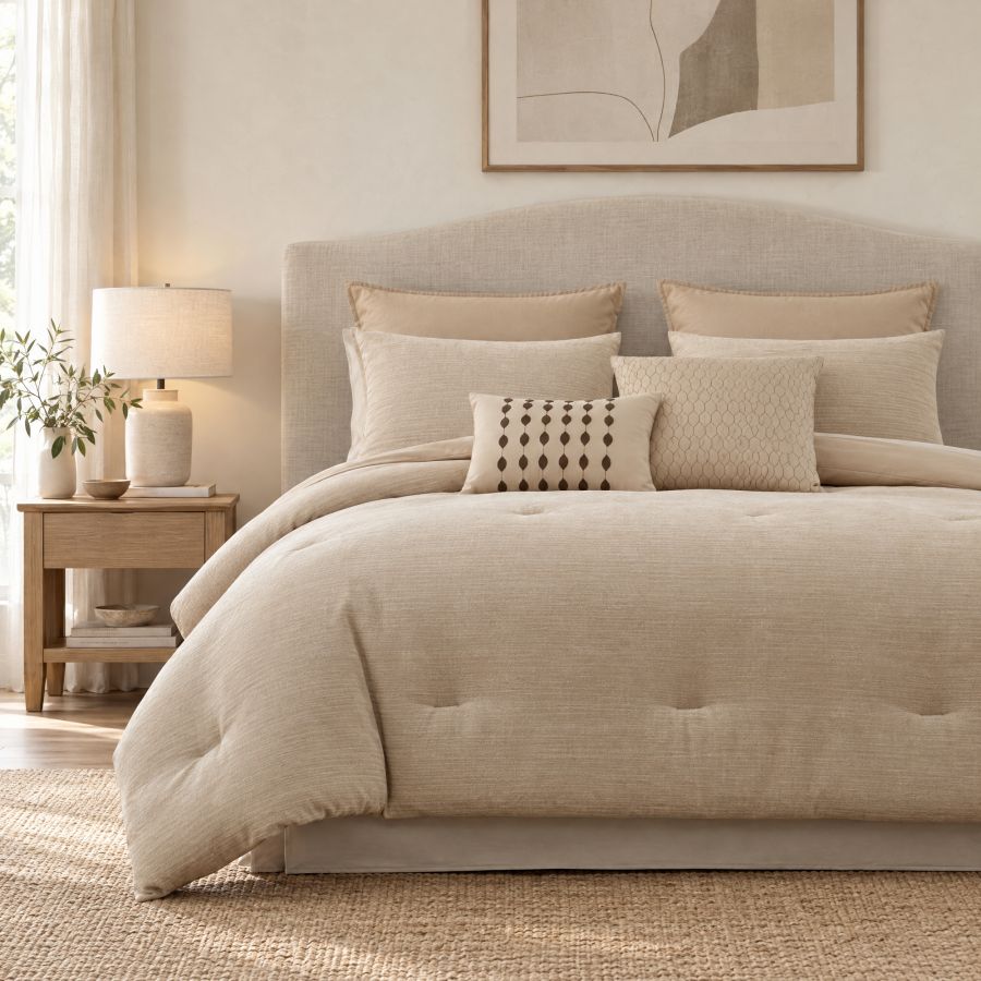 Niles Duvet Cover Set, 4 pieces - Beige