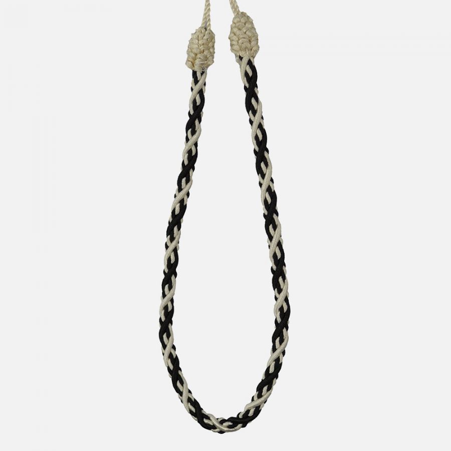 Set of 2 Black and White Tiebacks
