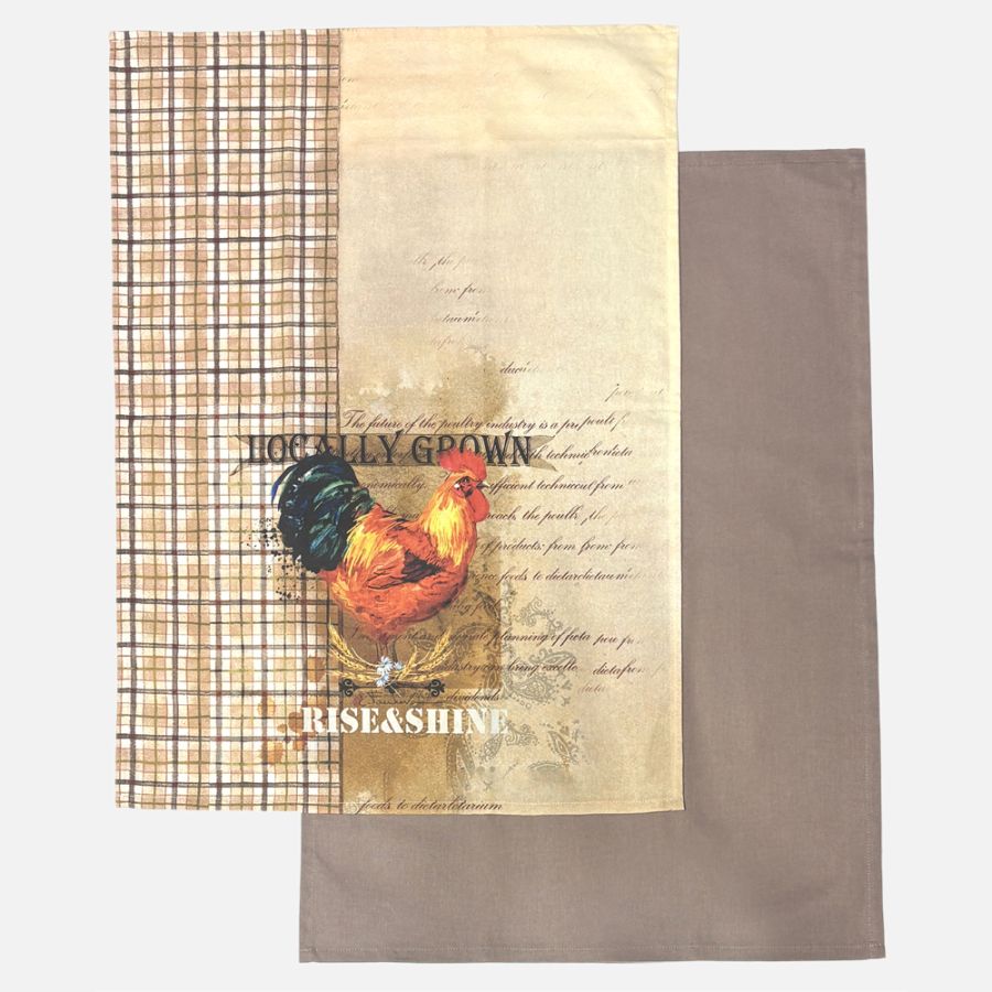 Rise & Shine Tea Towel, Set of 2