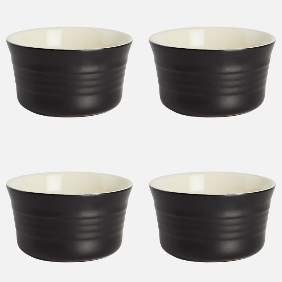 Vintage Ramekins. Set of 4 - Matte Black