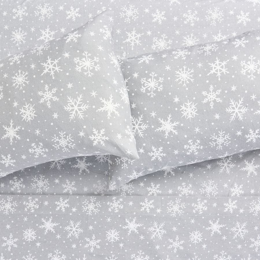 Snow Flannel Sheet Set
