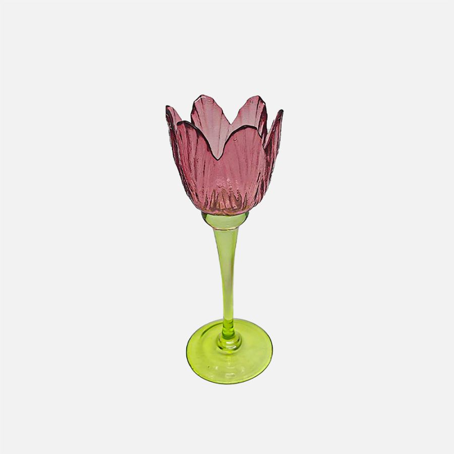 Tulip Glass Candle Holder, Medium