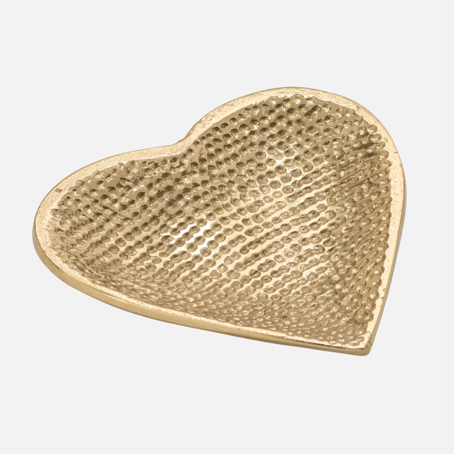 Torre & Tagus Embossed Heart Shape Dish - Gold