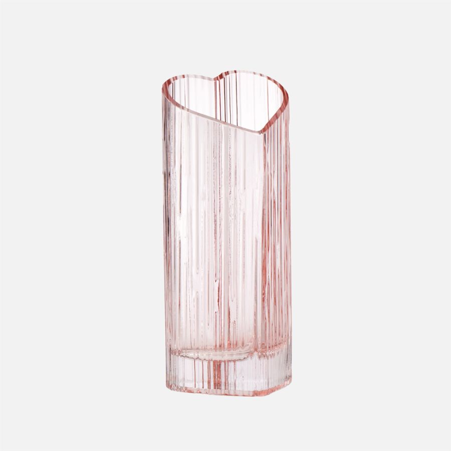 Heart Shape Glass Vase 8.5" - Pink