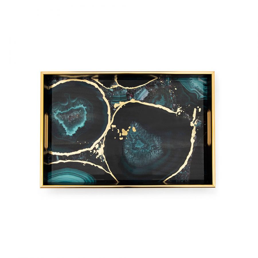 Plateau rectangulaire Savoy Agate (15,75 po)