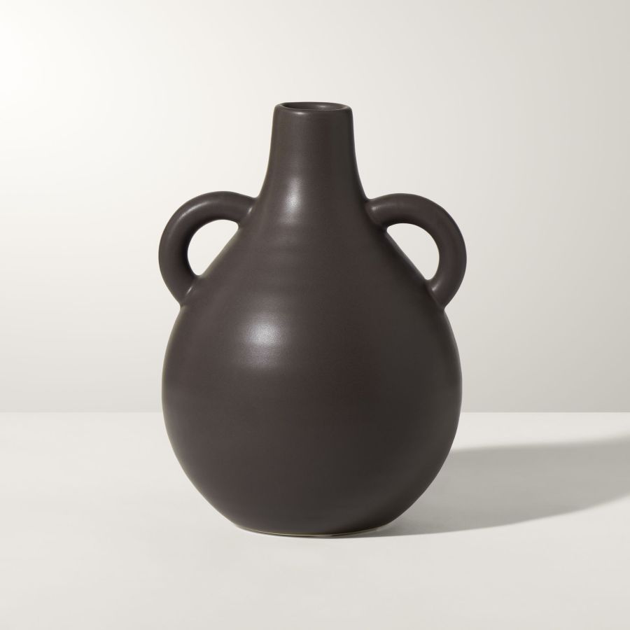 Torre & Tagus Capri Double Handle Vase,  7" - Brown