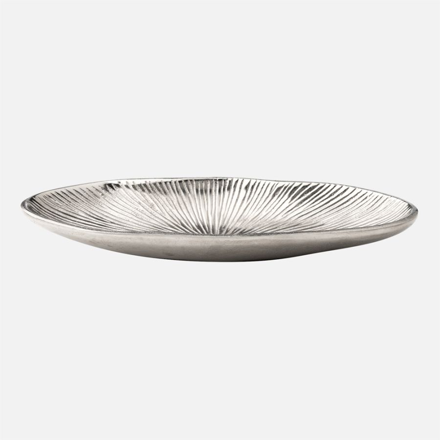 Torre & Tagus Radiant Line Oval Boat Bowl, 12" - Silver