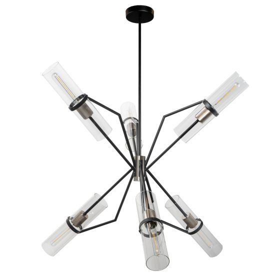 Everly 6 Light Chandelier Black and Chrome