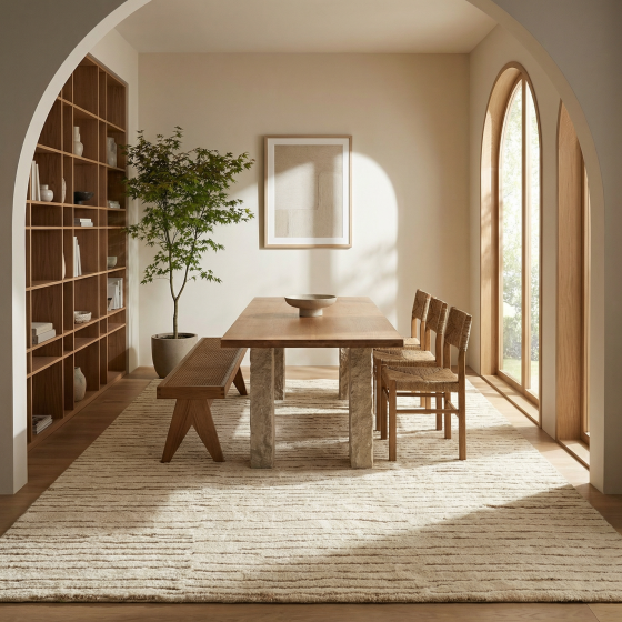 Rizzoli Striped Contemporary Indoor Area Rug, Beige