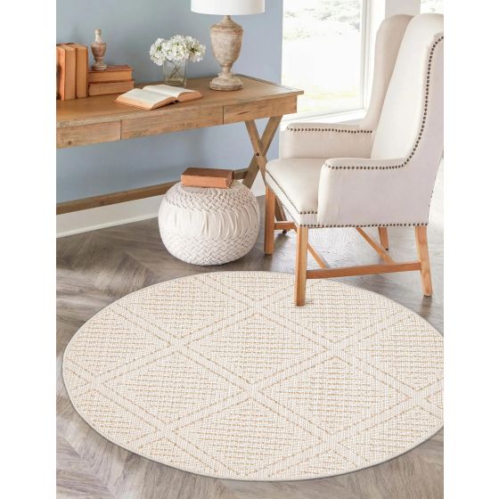 Tosca Contemporary Round Taupe Area Rug