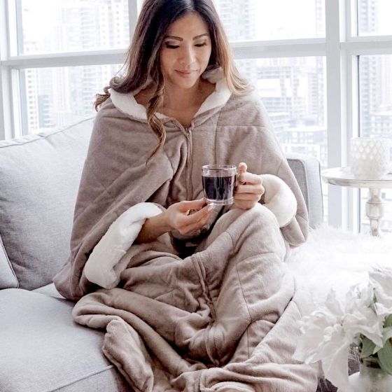 3-in-1 Cozy Wrap Throw and Blanket