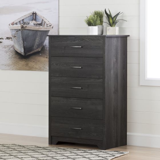 Commode Fusion à 5 tiroirs - Gris