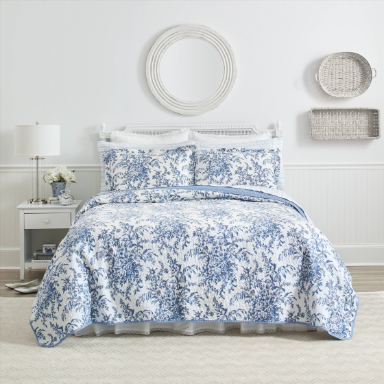 Laura Ashley Bedford  Cotton Quilt Set
