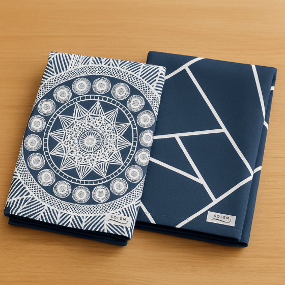 Microfiber Refined Dish Towels, Set of 2 - Blue