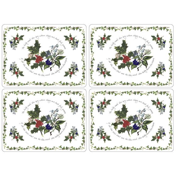 Set of 4 Holly & Ivy Placemats by Pimpernel