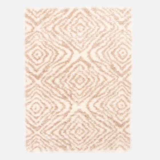Abstract Ivory/Tan Carpet - 5'3"x7'3"