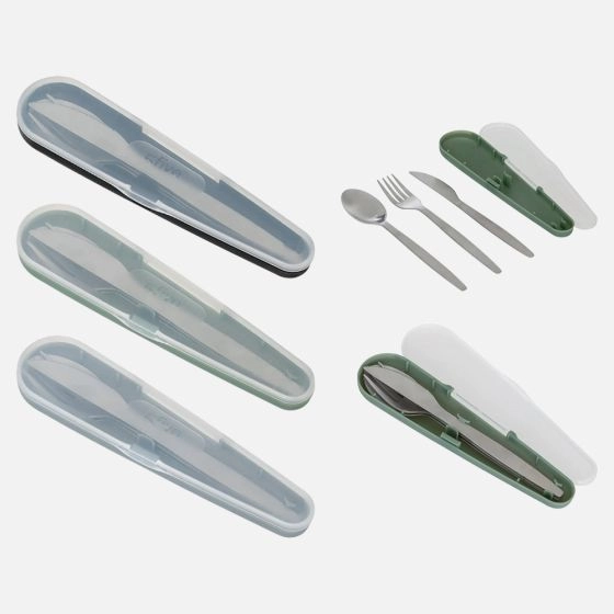 Stainless Steel Cutlery Set with Case – 3 Assorted colors