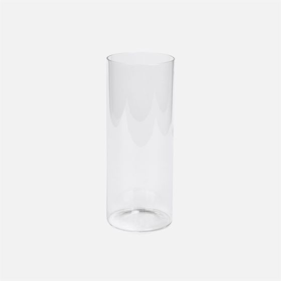 Vase cylindrique en verre transparent - 12 po