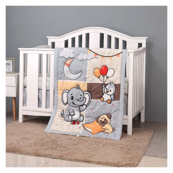Ensemble de literie pour lit de bébé nouveau-né 5 pièces - Éléphant joueur