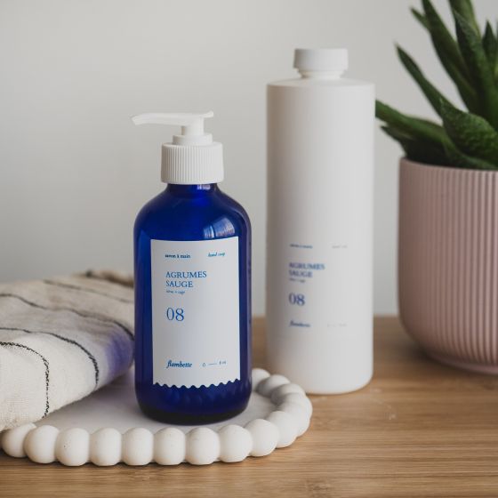 Savon à mains et recharge - Agrumes/Sauge