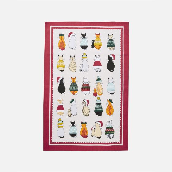 Tea Towel - Christmas Cats