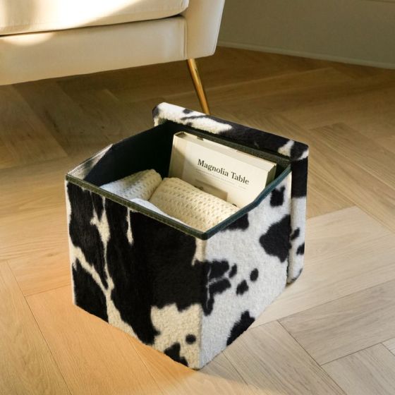 Pouf de rangement 3 en 1 - Noir/Blanc