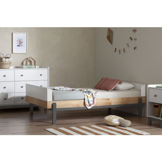 Bebble Twin Complete Bed Natural and Grey by South Shore Furniture