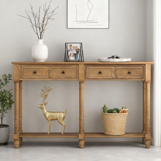 Console Table with Two Storage Drawers