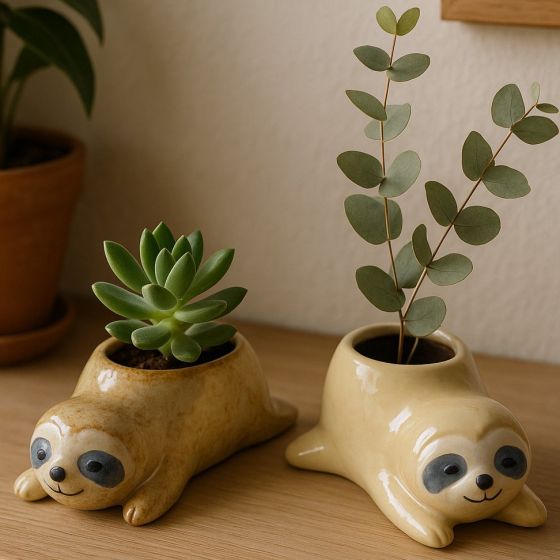 Sloth Ceramic Planters - Assorted
