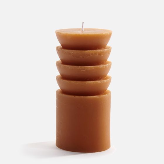 Short Tiered Pillar Candle - Terra Cota