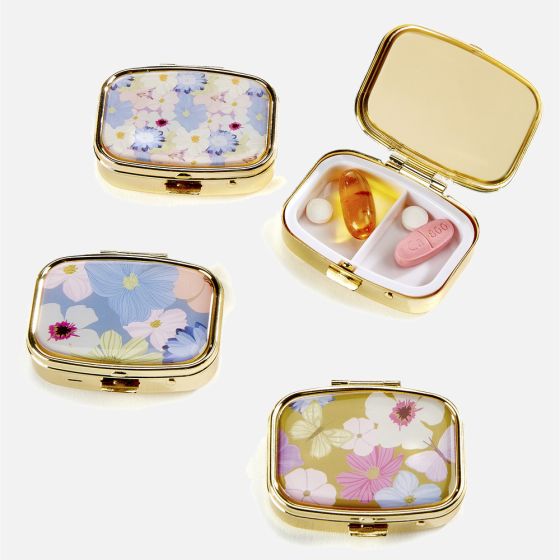 Boîte à pilules Floral - Motif assorti