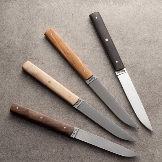 Hazaki Couteaux à steak, ensemble de 4 - Bois mixte