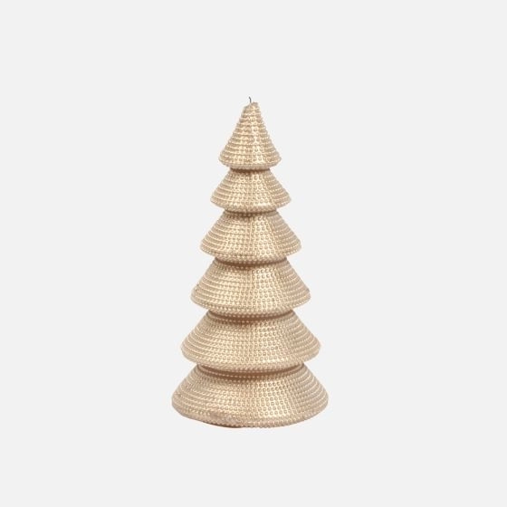 Ornament Tree Shaped Candle, Large - Champagne
