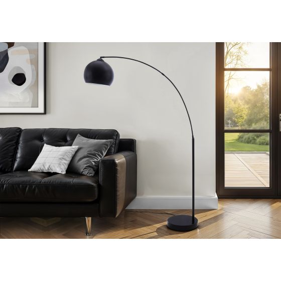 Arc Floor Lamp - Black Metal, 74"