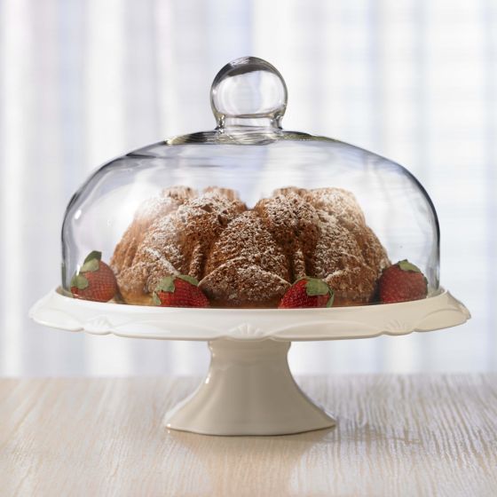 Brilliant Bianco Cake Stand & Dome