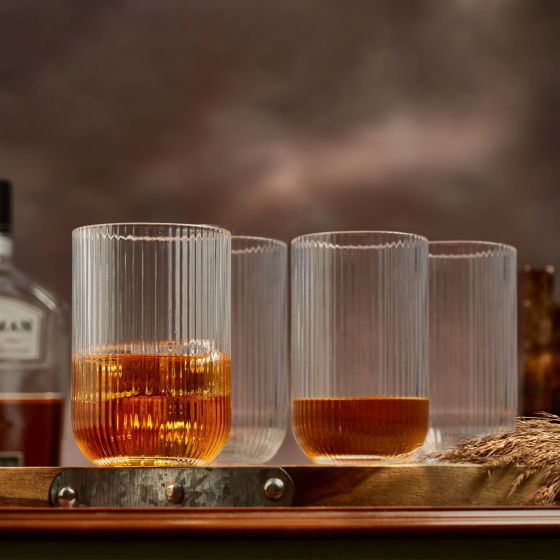 Brilliant Vintage Highball Glasses,  Set of 4 