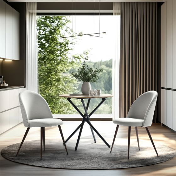 Ensemble de 2 chaises de salle à manger modernes avec pieds en noyer