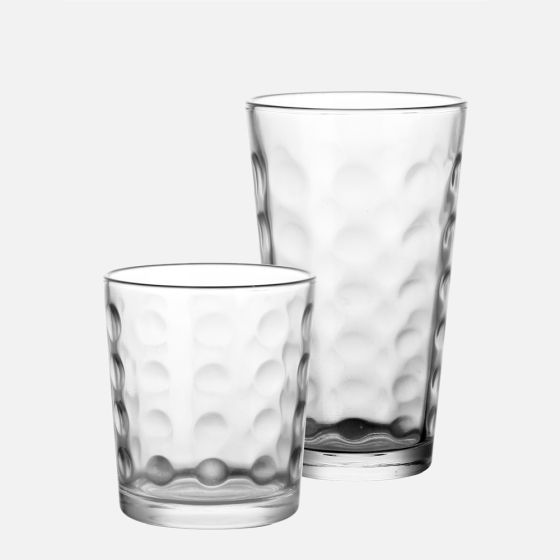 JS Goumet Embossed Glasses, Set of 8