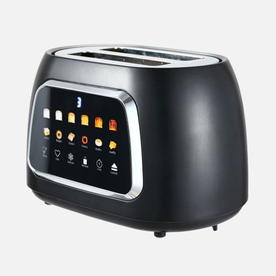 JS GOURMET VerAroma Smart Digital 2-Slice Wide Slot Toaster - Black