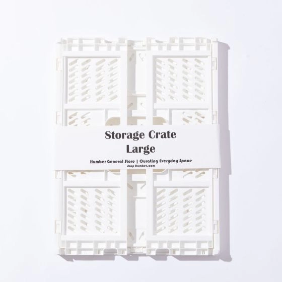 Set of 4 Large Folding Storage Crates - White