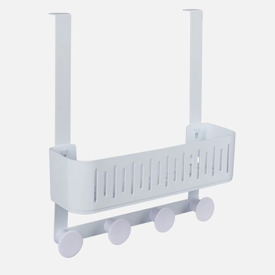 N&T Caddy pour porte en métal avec boutons en ABS - Blanc