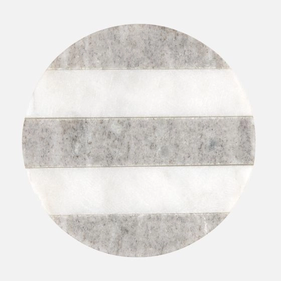 Maxwell & Williams Round Marble Coaster, 10cm - Beige & White 