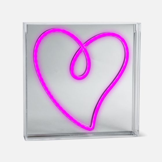 Heart Neon LED Sign - Pink, 9"