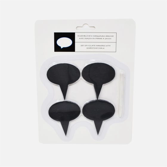 Étiquettes en ardoise et craies, ensemble de 4