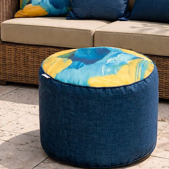 Azure Pouf - Multi/Bleu