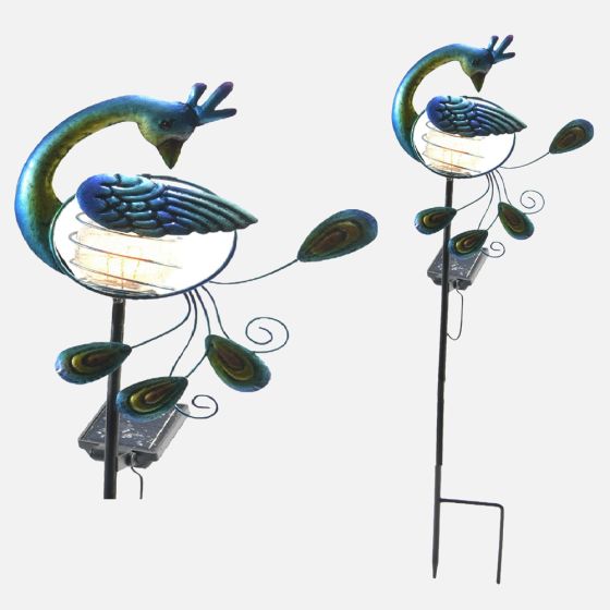 Lampe solaire DEL, bleue - Paon